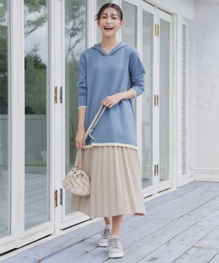 Tiaclasse 【新色追加】スエードポンチプリーツスカート アイボリー