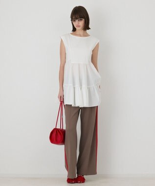 GRACE CONTINENTAL フレア切替カットトップ ホワイト