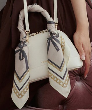 TOCCA RIBBON SILK SCARF シルクスカーフ ベージュ系