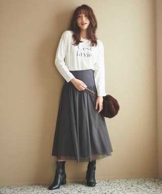 Feroux ロゴロング Tシャツ ブラック系