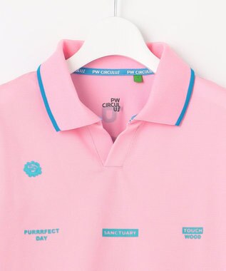 PW CIRCULUS 【WOMEN】【吸汗速乾/ストレッチ/UVケア】ベーシックカノコ スキッパー ポロシャツ ゴルフウェア レディース ピンク