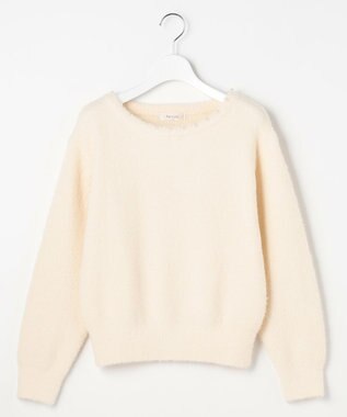 Feroux パール付きシャギー ニット アイボリー系