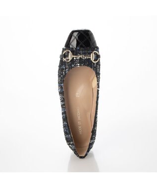 MODE ET JACOMO <MODE ET JACOMO>スクエアビットフラットパンプス ネイビーコンビ