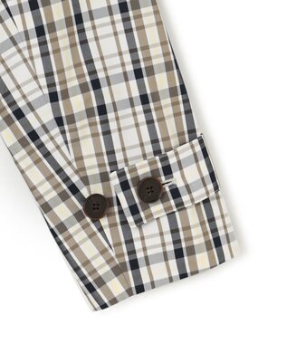 23区 S メモリーチェック トレンチコート ダークブラウン系3