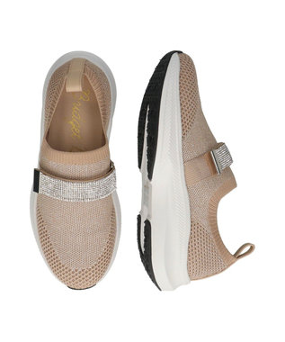 Bridget Birkin 【Bridget Birkin】ベルトストーンニットスニーカー ベージュ