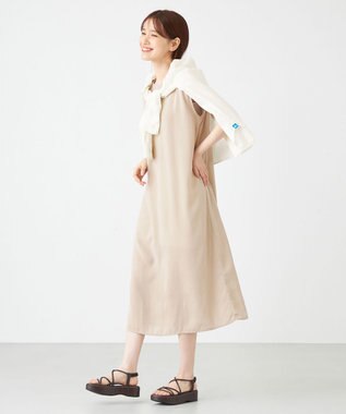 SHARE PARK LADIES ノースリーブ楊柳ワンピース キャメル系