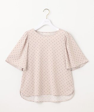 ANY SIS 【接触冷感・吸水速乾・UVケア】エアリードレープスムース フレア袖 ブラウス ローズグレー系