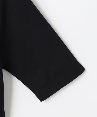 自由区 L 【洗える】Marine半袖 ロゴTシャツ ブラック×オフ刺繍