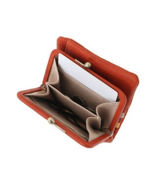 genten×LISA LARSON ソフト刺繍口金二つ折り財布「マイキー」, オレンジ, フリー