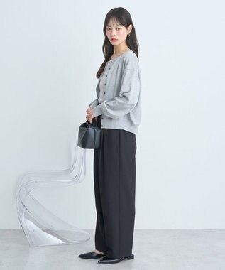 earth music&ecology ＵＶカット加工クルーネックニットカーディガン Gray Mixture