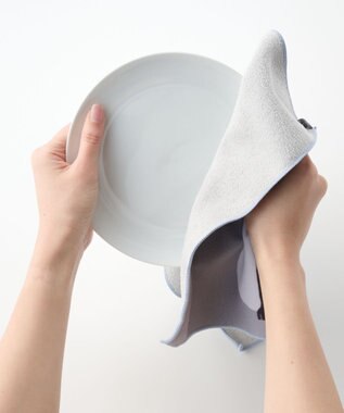 MOONBAT 【WEB限定】エスタ (estaa) くっつきタオル　ねこ グレー