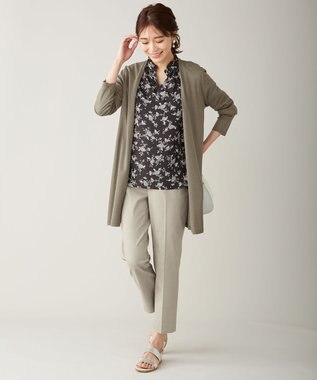 J.PRESS LADIES S 【シワになりにくい】コットンフィッティーシャーク テーパードパンツ ベージュ系