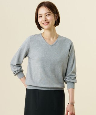 J.PRESS LADIES 【WEB限定・人気定番アイテム・シーンレスに活躍】PRINCE Vネック ニット グレー系