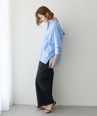 YECCA VECCA ペーパータッチドルマンシャツ Blue