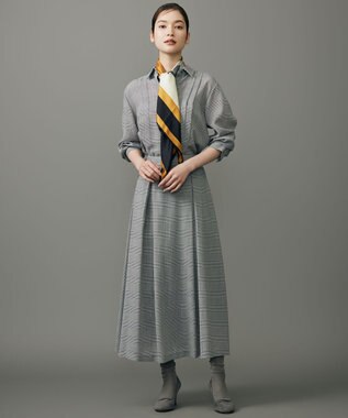 自由区 【SHIHOさん着用】TWハイツイストビエラタックディテール ブラウス グレンチェック