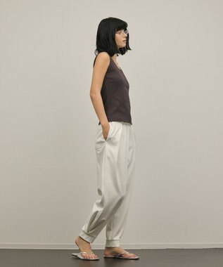 GRACE CONTINENTAL テレコノースリーブトップ ブラウン