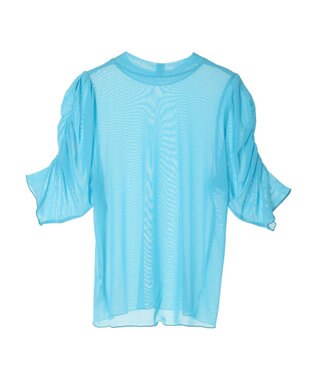 earth music&ecology ５分袖シアーインナー Blue