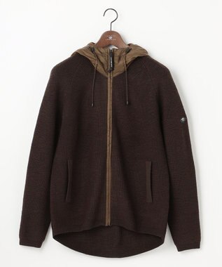 JOSEPH ABBOUD MOUNTAIN 【UNISEX】日本素材 ストレッチニットパーカー ダークブラウン系