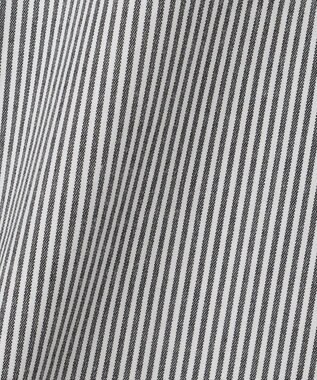 UNFILO フリルネックシャツ モノトーンストライプ