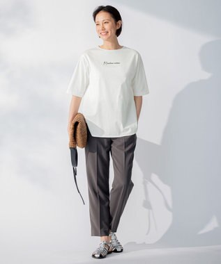 自由区 【洗える】2WAYツイル テーパードパンツ カーキ系