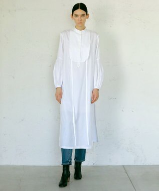23区 【23区 lab.】ハイカウントコットン マキシ丈 シャツ ワンピース ホワイト系