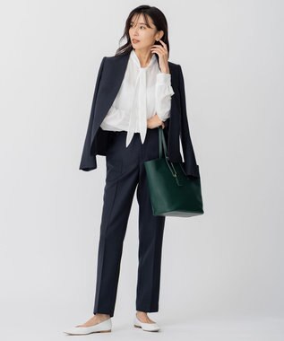 23区 キュアセルツイル ボウタイ ブラウス ホワイト系