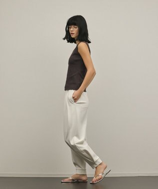 GRACE CONTINENTAL テレコノースリーブトップ ブラウン