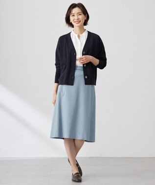 J.PRESS LADIES L 【洗える】Cotton Acetate ドルマンスリーブ カーディガン ネイビー系