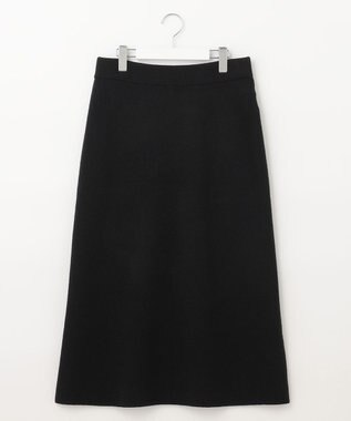自由区 【洗える】ウールカシミヤブレンド ニットスカート ブラック系