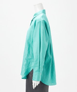 23区 【エステータ】チンツリネン オーバーサイズ シャツ ターコイズブルー系