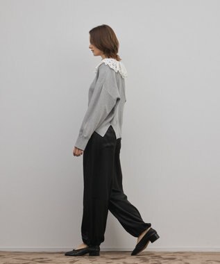 GRACE CONTINENTAL マットサテンバレルパンツ ブラック