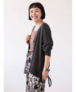 AMERICAN HOLIC ＵＶカットＶネックニットカーディガン Charcoal Gray