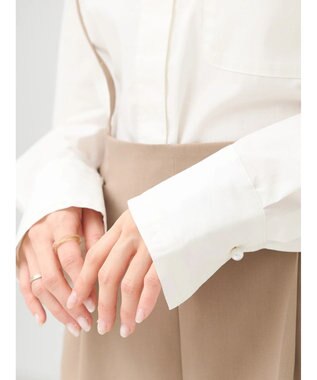 earth music&ecology パールボタンシャツ Off White