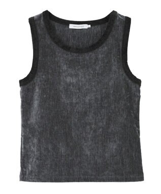 AMERICAN HOLIC 配色ベロアタンクトップ Charcoal Gray