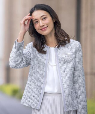 J.PRESS LADIES S プルエラ クルーネック カットソー ホワイト系