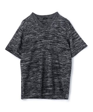 JOSEPH HOMME シャイニースラブブークレ ニットTシャツ ネイビー系