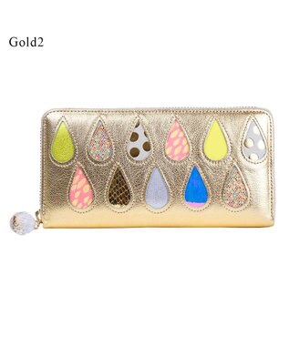 tsumori chisato CARRY ドロップス　ラウンドファスナー長財布 【かわいいデザイン！本革のやわらかな風合い】 ゴールドⅡ
