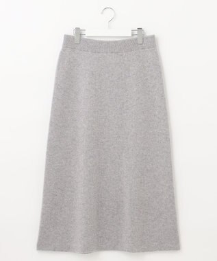 自由区 【洗える】ウールカシミヤブレンド ニットスカート ライトグレー系