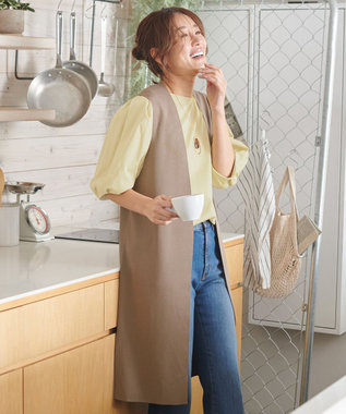 ANY 【洗濯機可/接触冷感】クールタッチニットジレ モカ