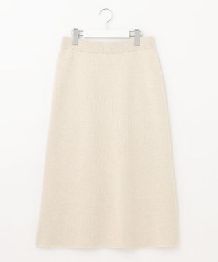自由区 【洗える】ウールカシミヤブレンド ニットスカート ベージュ系