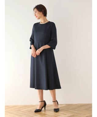 Green Parks ｅｆ－ｄｅ　フィット＆フレアワンピース Dark Navy