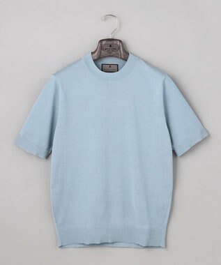 GOTAIRIKU 綿とポリのいいとこどり【洗濯機可】テーラード DRESS BIZ ニットTシャツ サックスブルー系