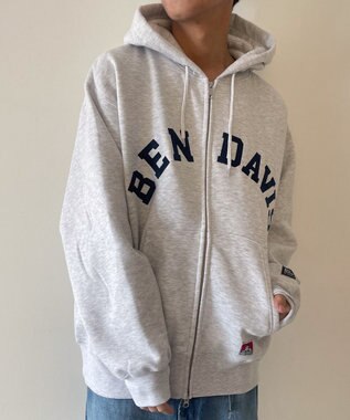 WEGO BENDAVISアーチロゴZIPパーカー アッシュグレー