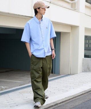 WEGO 【ユニセックス着用ITEM/MLサイズ展開】オックスフォードワンポイントシャツ（SS） サックス