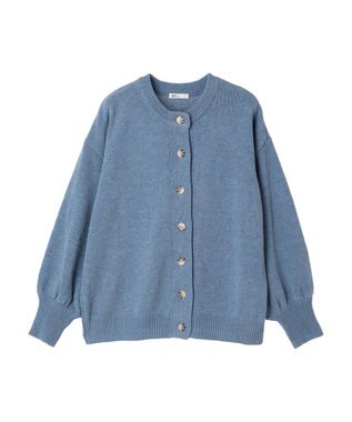 CRAFT STANDARD BOUTIQUE 洗えるコードモールクルーネックカーデイガン Blue