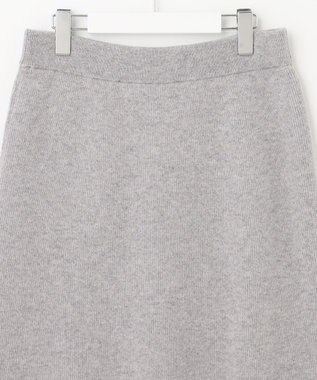 自由区 【洗える】ウールカシミヤブレンド ニットスカート ライトグレー系