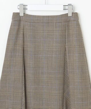 J.PRESS LADIES L モナベールツイル チェック フレア スカート ブラウンチェック系