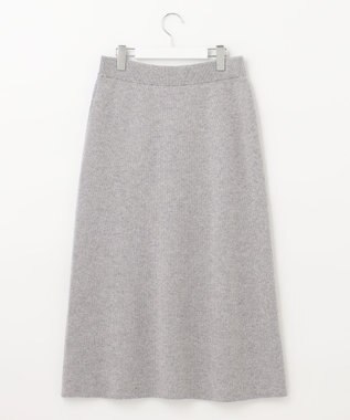 自由区 【洗える】ウールカシミヤブレンド ニットスカート ライトグレー系