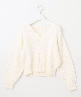 Feroux 【洗える】ポコポコ カーディガン ホワイト系