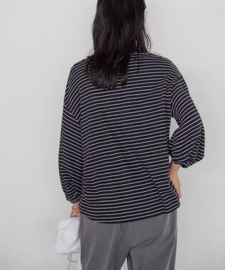 AMERICAN HOLIC 接触冷感7分袖タックスリーブカットプルオーバー Border